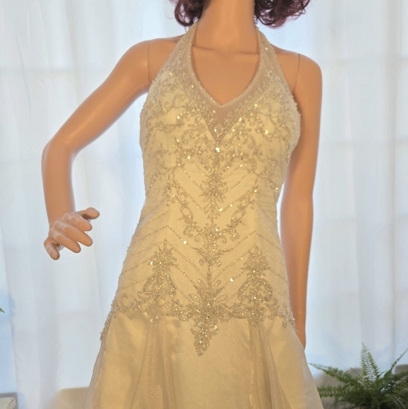 Essence Collection Beaded Halter Bodice Wedding Gown - Picture 5 of 16